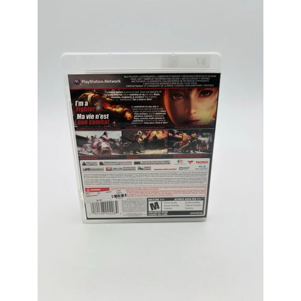 Dead or Alive 5 (Sony PlayStation PS3) CIB Complete With Manual Tecmo VG Cond